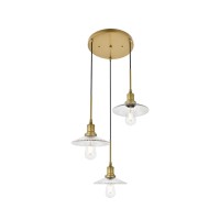 Waltz 3 Light Brass Pendant