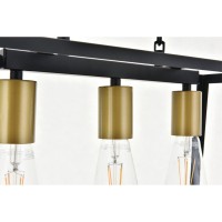 Resolute 3 Light Brass And Black Pendant