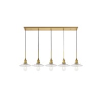 Waltz 5 Light Brass Pendant