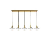 Waltz 5 Light Brass Pendant