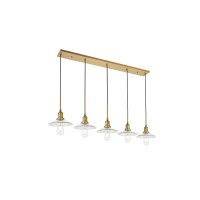 Waltz 5 Light Brass Pendant