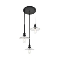 Waltz 3 Light Black Pendant