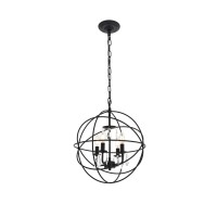 Wallace 4 Light Matte Black Pendant