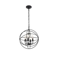 Wallace 4 Light Matte Black Pendant