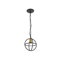 Octavia 1 Light Brass And Dark Brown Pendant