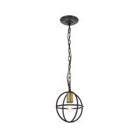 Octavia 1 Light Brass And Dark Brown Pendant