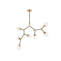 Cavoli 7 Light In Light Antique Brass And Flat Black Pendant