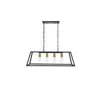 Resolute 4 Light Brass And Black Pendant