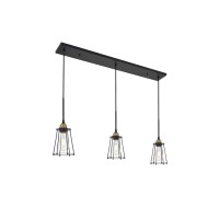 Living District Brass & Black 3-Light Modern Pendant Light