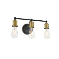 Serif 3 Light Brass And Black Wall Sconce