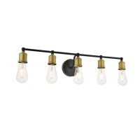 Serif 5 Light Brass And Black Wall Sconce