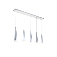 Fantasia 5 Light Chrome Led Pendant