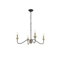 Rohan 4 Light Matte Black And Brass Pendant