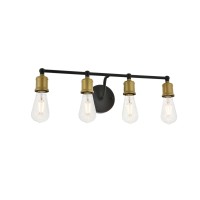 Serif 4 Light Brass And Black Wall Sconce