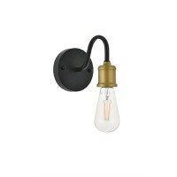 Serif 1 Light Brass And Black Wall Sconce