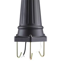 Noma Aluminum Triple Head Outdoor Weatherproof Street Light Lamp Post Lantern With Clear Glass Panels For Patio, Garden, And Backyard, Black