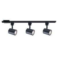 Wac Lighting Charge Led 10W Energy Star 3 Light Track Kit With Floating Canopy Feed And 4Ft Track With End Caps 3000K In Black