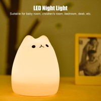 Yosoo Led Night Light, Romantic Cute Cat White Colorful Night Lamp Bedside Lamp Table Nightstand Light For Home Bar Cafe Bedroom Decorating Lighting Gaming Room Decor Sleep Aid