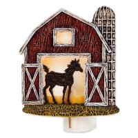 Bits And Pieces - Barn Nightlight - Rustic Wall Plug In Night Light - Home Lighting And D