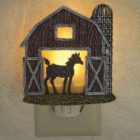 Bits And Pieces - Barn Nightlight - Rustic Wall Plug In Night Light - Home Lighting And D