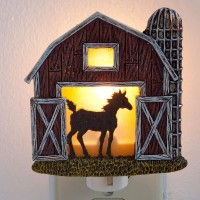 Bits And Pieces - Barn Nightlight - Rustic Wall Plug In Night Light - Home Lighting And D