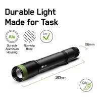 Gp Led Torch Led Flashlight & Inspection Light Adjustable Focus Handheld Flashlight Super Bright 180 Lumens Pocket Torch Zoomable And Waterproof Camping Outdoor Torch Batteries Included