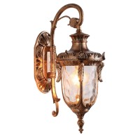 Lonedruid Outdoor Wall Light Fixtures Bronze 16.93? Exterior Wall Lantern Waterproof Sconce Porch Lights Wall Mount With Hammered Glass Shade For House