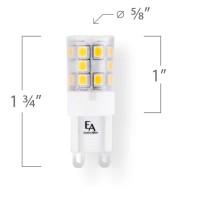 Emery Allen Ea-G9-3.0W-001-309F-D Dimmable Mini Bi-Pin Base Led Light Bulb 120V 3Watt 300L Soft White 3000K 1Pcs