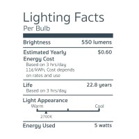 Emeryallen Ea-E26-5.0W-001-279F-D - 5 Watt E26 Miniature Led Bulb - 2700K - 550 Lumens - 120V