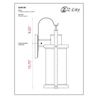 Z-Lite 569B-Bk 1 Light Outdoor Wall Sconce, Black