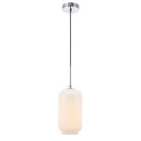 Collier 1 Light Chrome And Frosted White Glass Pendant