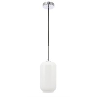 Collier 1 Light Chrome And Frosted White Glass Pendant