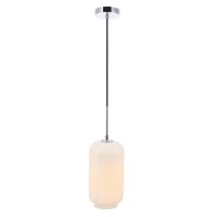 Collier 1 Light Chrome And Frosted White Glass Pendant