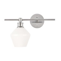 Gene 1 Light Chrome And Frosted White Glass Left Wall Sconce