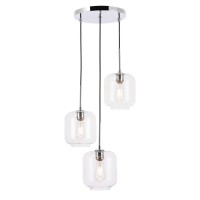 Collier 3 Light Chrome And Clear Glass Pendant