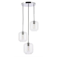 Collier 3 Light Chrome And Clear Glass Pendant