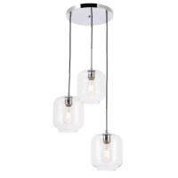 Collier 3 Light Chrome And Clear Glass Pendant