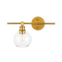 Collier 1 Light Brass And Clear Glass Left Wall Sconce