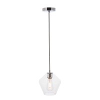 Gene 1 Light Chrome And Clear Glass Pendant