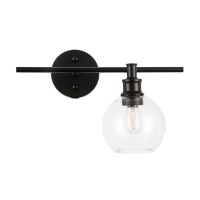 Collier 1 Light Black And Clear Glass Right Wall Sconce