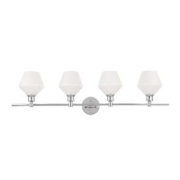 Gene 4 Light Chrome And Frosted White Glass Wall Sconce