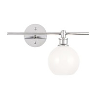 Collier 1 Light Chrome And Frosted White Glass Right Wall Sconce