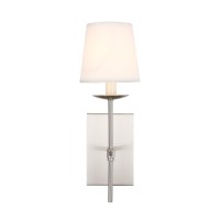 Eclipse 1 Light Burnished Nickel And White Shade Wall Sconce