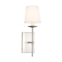 Eclipse 1 Light Burnished Nickel And White Shade Wall Sconce