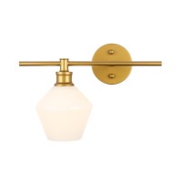 Gene 1 Light Brass And Frosted White Glass Left Wall Sconce