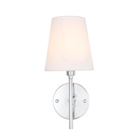 Cason 1 Light Chrome And White Shade Wall Sconce