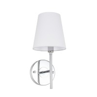 Cason 1 Light Chrome And White Shade Wall Sconce