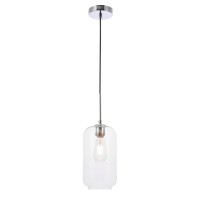 Collier 1 Light Chrome And Clear Glass Pendant