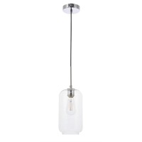 Collier 1 Light Chrome And Clear Glass Pendant