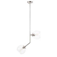 Ryland 2 Light Chrome And Clear Glass Pendant